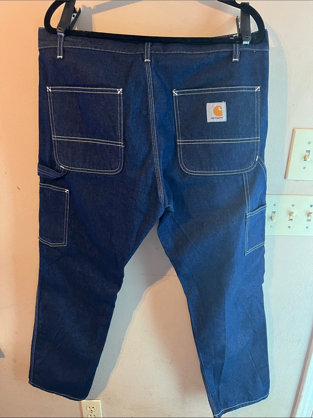 CARHARTT WIP RUCK SINGLE KNEE BLUE RIGID CARPENTER JEANS SIZE 36X30 - Picture 6 of 10
